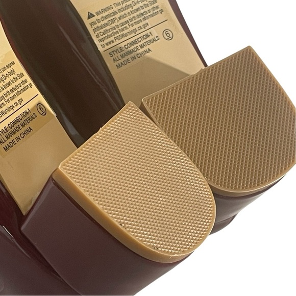 BELOVELY BURGANDY SQUARE TOE BALLET PUMP WITH CHUNKY BLOCK HEEL SZ 6 M EUC - Picture 10 of 12